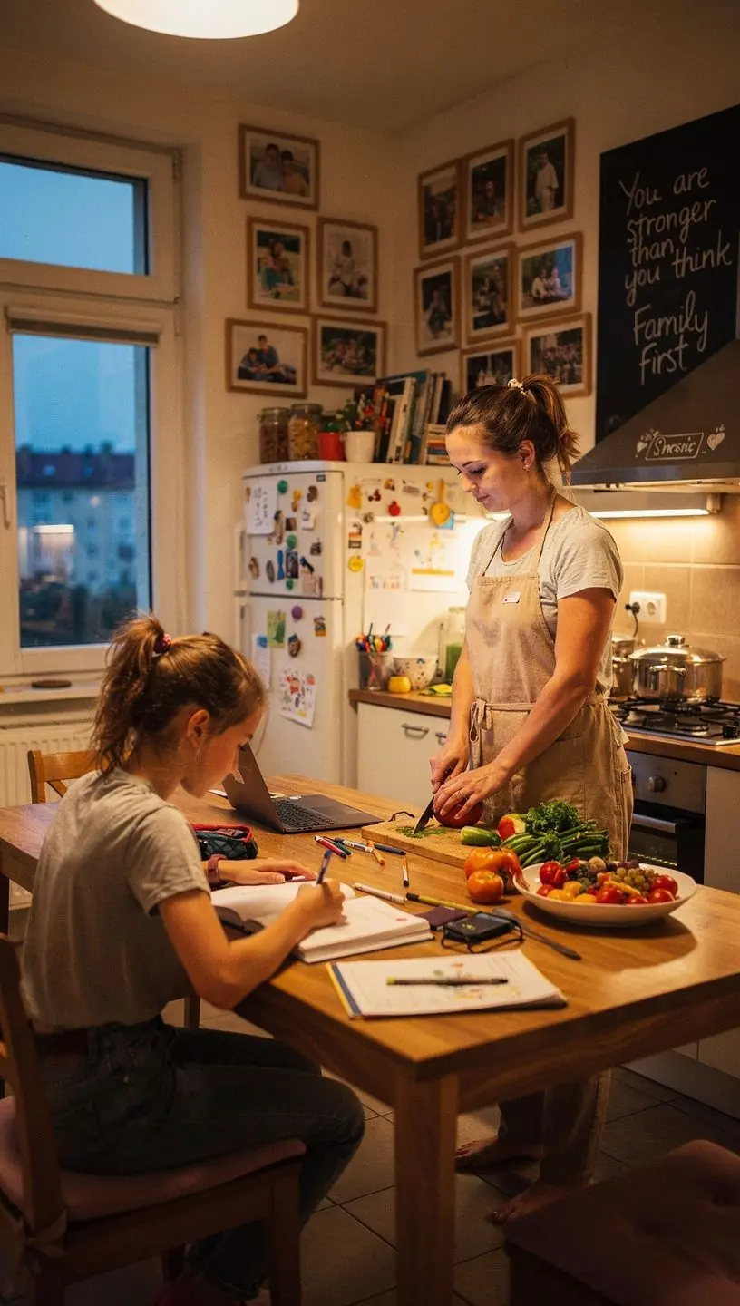 Para rozmawiająca przy stole o organizacji codziennych obowiązków i odpoczynku